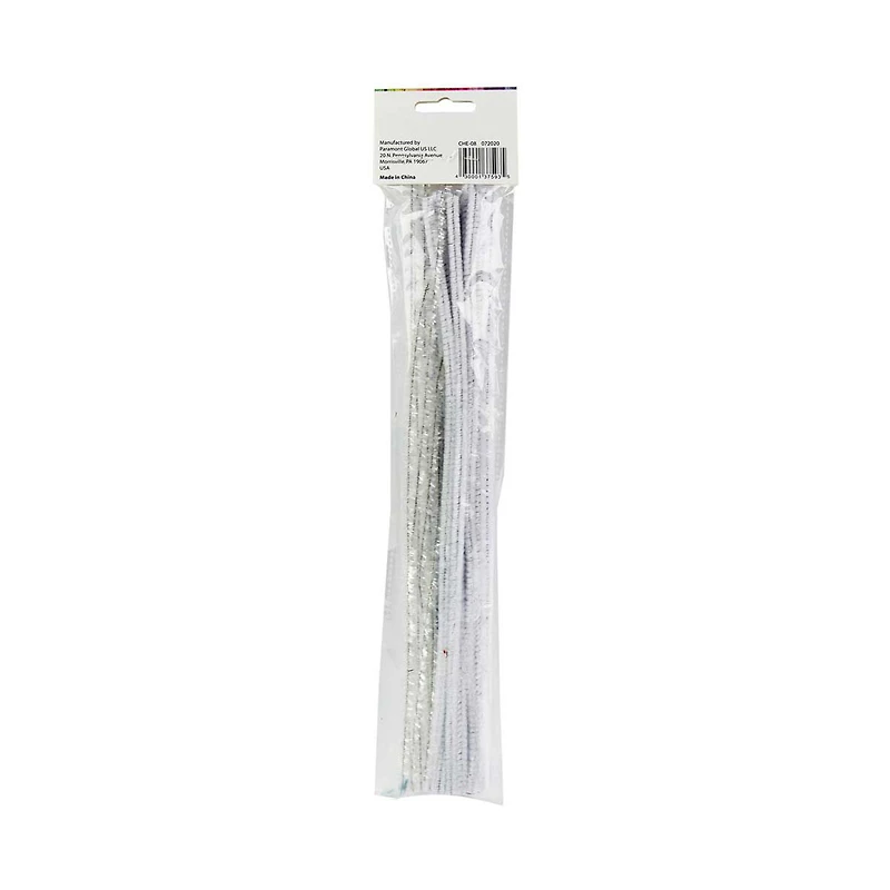 Make Shoppe Tinsel & Regular Chenille Stem, White 35 Count, 6Mm X 12Inch