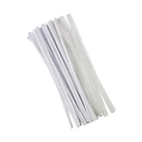 Make Shoppe Tinsel & Regular Chenille Stem, White 35 Count, 6Mm X 12Inch