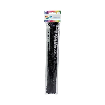 Make Shoppe Tinsel & Regular Chenille Stem, Black 35 Count, 6Mm X 12Inch
