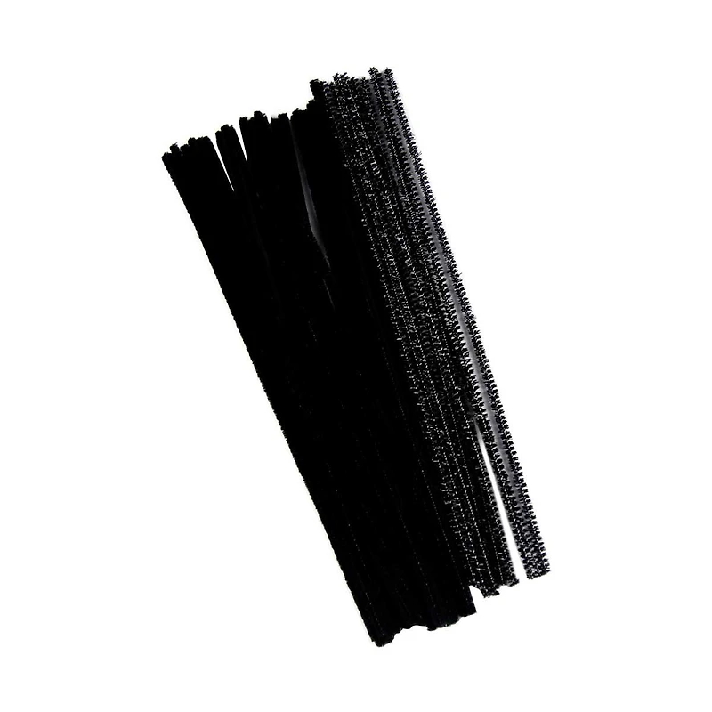 Make Shoppe Tinsel & Regular Chenille Stem, Black 35 Count, 6Mm X 12Inch
