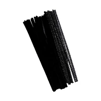 Make Shoppe Tinsel & Regular Chenille Stem, Black 35 Count, 6Mm X 12Inch
