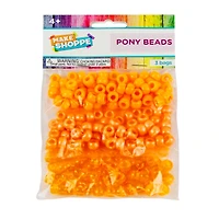 Make Shoppe Pony Beads, Orange, 1.8oz
