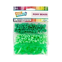Make Shoppe Pony Beads, Green, 1.8oz