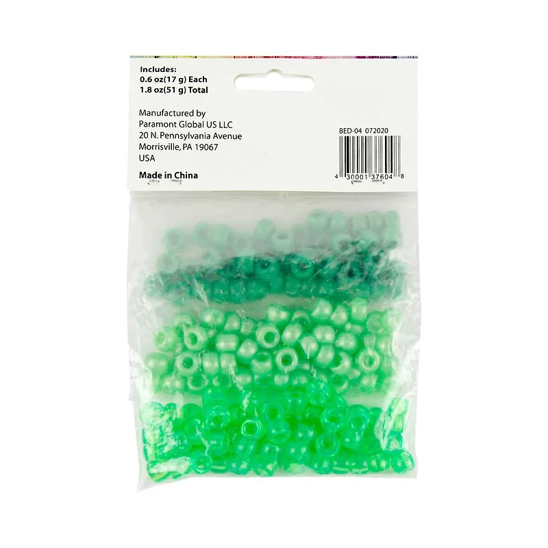Make Shoppe Pony Beads, Green, 1.8oz