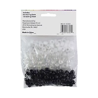Make Shoppe Pony Beads, Black-White, 1.8oz