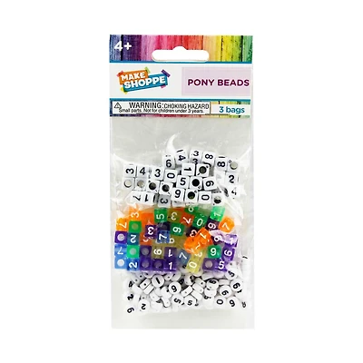Make Shoppe Pony Beads Number, 1.2oz