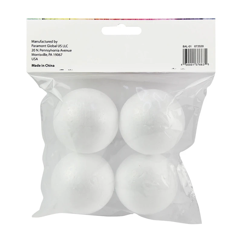 Make Shoppe Poly Foam Ball 2.3In, 4 Count