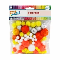 Make Shoppe Pom Pom, White Mixed, Soft Pluffy Yarn