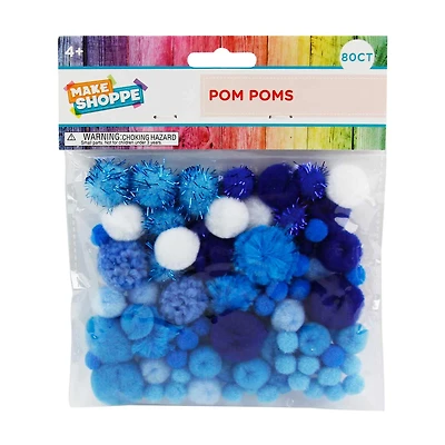 Make Shoppe Pom Pom, White Mixed, Soft Pluffy Yarn