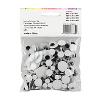 Make Shoppe Wiggle Eyes Self-Adhesive, Black On White, 160 Count