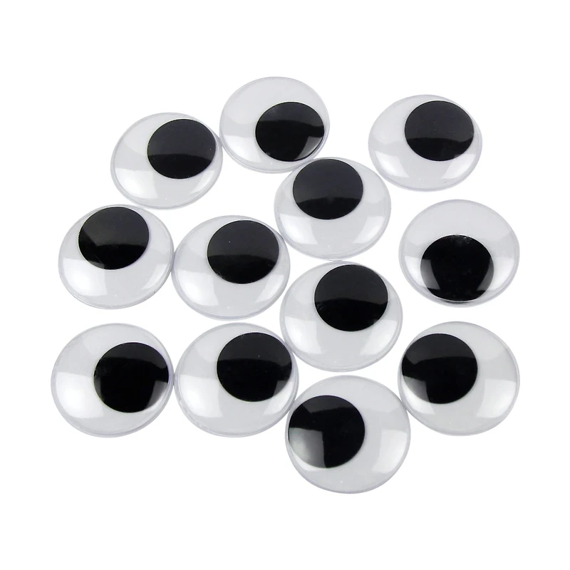 Make Shoppe Wiggle Eyes Self-Adhesive, Black On White, 1.5Inch, 12 Count