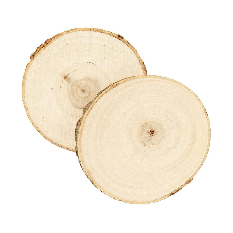 Plaid 4" Wood Rounds, Set of 2