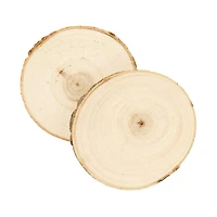 Plaid 4" Wood Rounds, Set of 2