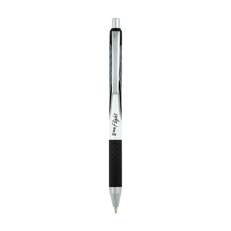 Zebra Pen Z-Grip Flight Retractable Ballpoint Pen, 1.2mm, Black Ink