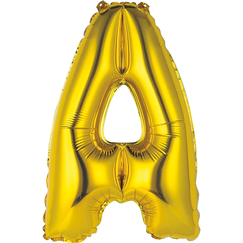 14" Foil Letter Balloon, Gold, A