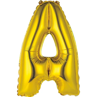 14" Foil Letter Balloon, Gold, A