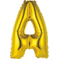 14" Foil Letter Balloon, Gold, A