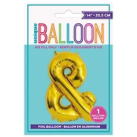 14" Foil Gold "&" Shaped Balloon