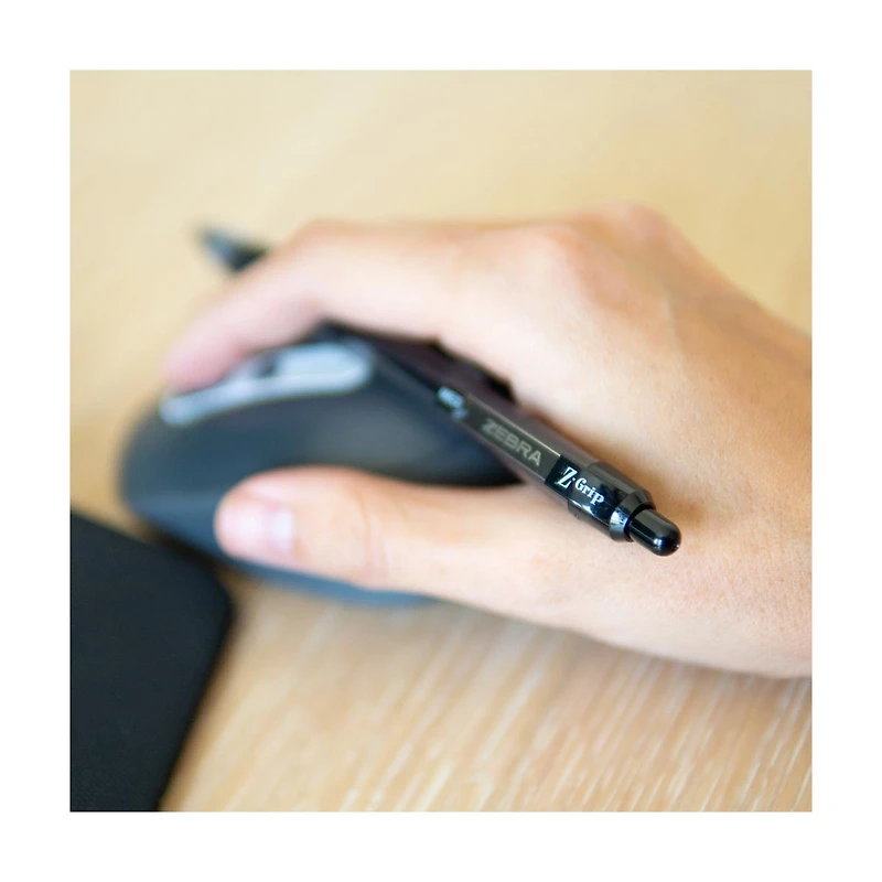 Z-Grip Retractable Ballpoint Pen, 1.0mm Black, 5 Pack