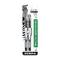 Z-Grip Flight Stick Ballpoint Pen, 1.2mm Black, 2 Pack