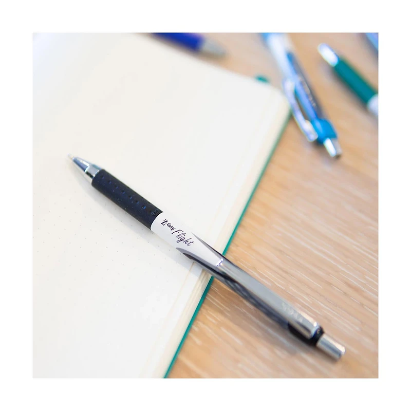 Z-Grip Flight Stick Ballpoint Pen, 1.2mm Black, 2 Pack