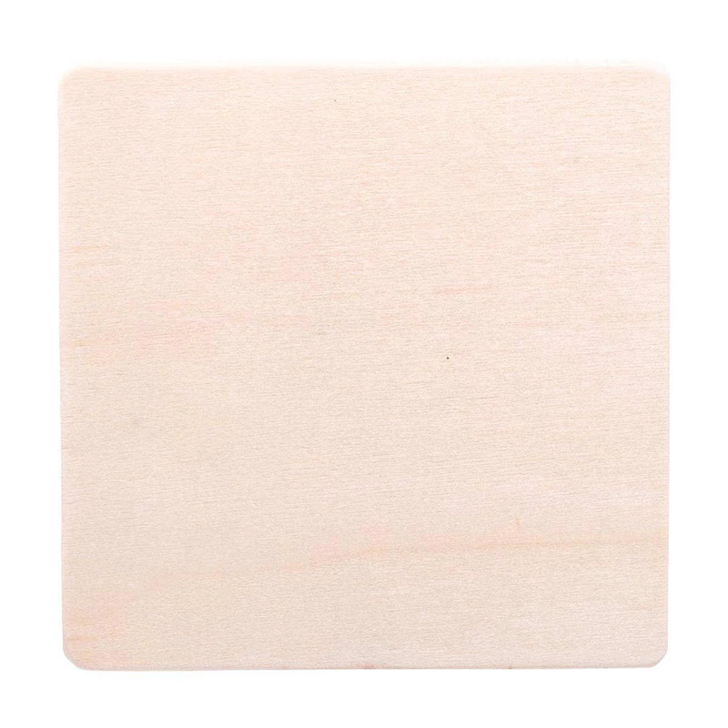 Plaid Unpainted Wood Square Coasters Set, 4 Pieces