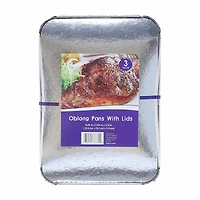 Foil Pan with Lid, 3 Pack