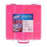 Utility and Craft Storage Box with Adjustable Dividers