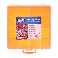 Utility and Craft Storage Box with Adjustable Dividers