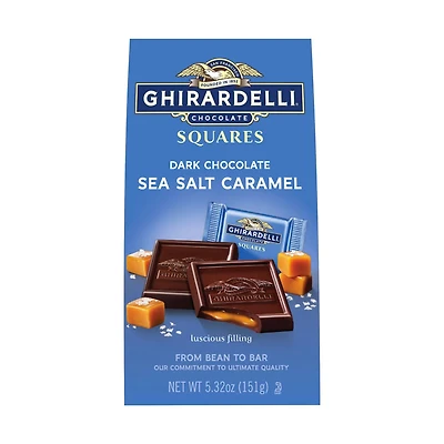Ghirardelli Sea Salt Caramel Dark Chocolate Squares 5.32 oz Bag