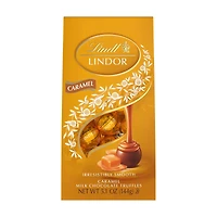 Lindt LINDOR Caramel Milk Chocolate Candy Truffles, Chocolates with Smooth, Melting Truffle Center, 5.1 oz. Bag