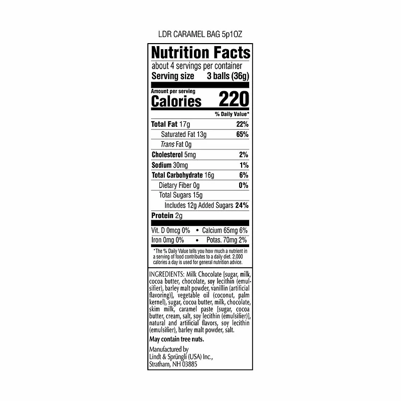 Lindt LINDOR Caramel Milk Chocolate Candy Truffles, Chocolates with Smooth, Melting Truffle Center, 5.1 oz. Bag