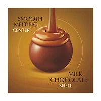 Lindt LINDOR Caramel Milk Chocolate Candy Truffles, Chocolates with Smooth, Melting Truffle Center, 5.1 oz. Bag
