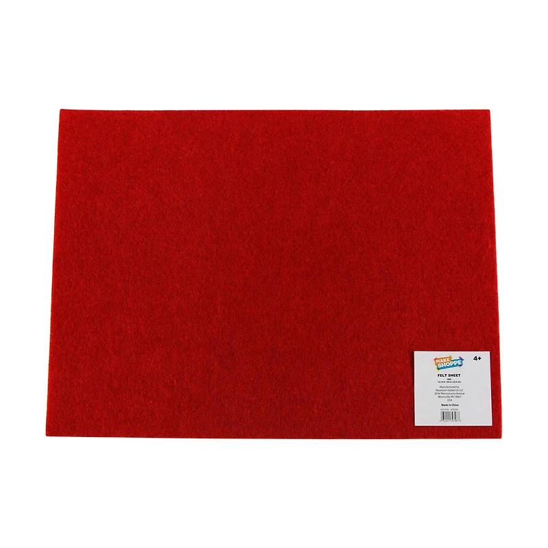 Make Shoppe Felt Sheet, 12 x 9, Inch Red