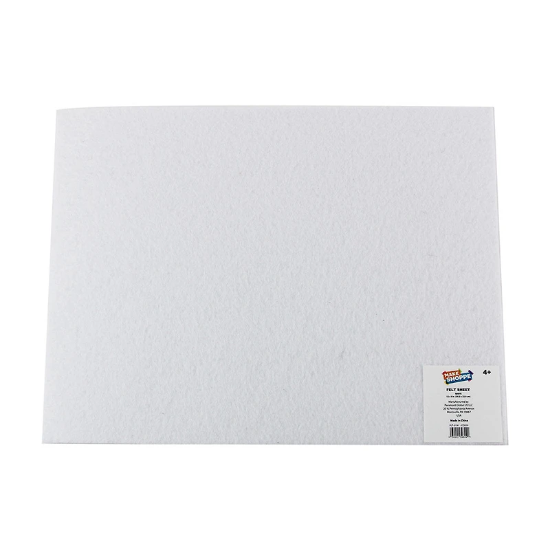 Make Shoppe Felt Sheet, 12 x 9 Inch, White
