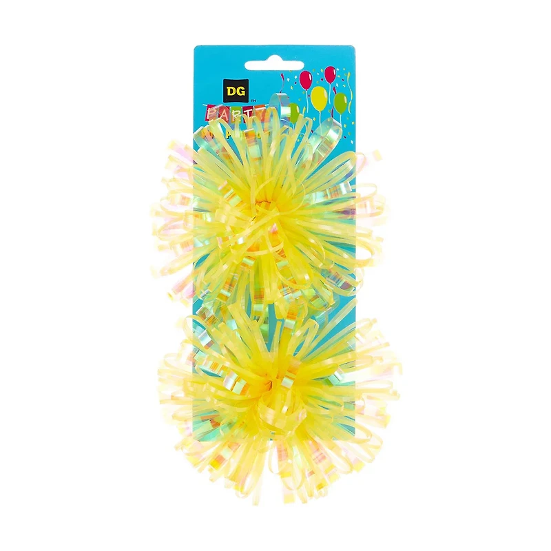 321 Party! Pom Pom Bow Tinsel Assorted, 2 Count