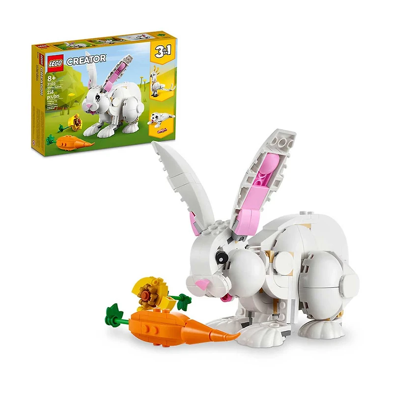 LEGO Creator 3 in 1 White Rabbit Building Toy Set, 31133, 258 pcs