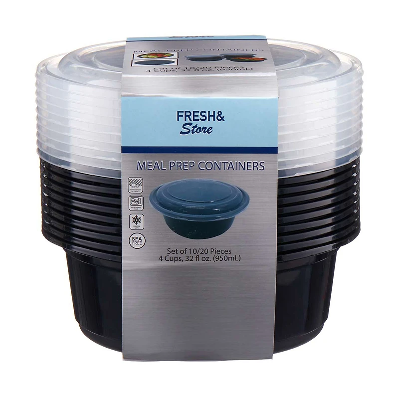 Round Meal Prep Containers, 10 Pack