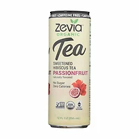 Zevia Organic Caffeine Free Passionfruit Sweetened Hibiscus Tea 12 fl. oz. Can