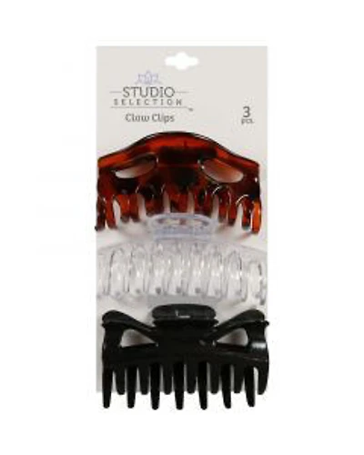 Studio Selection Large Claw Clips, Assorted, 3 Pieces