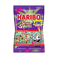 Haribo Sour S'ghetti Z!ng Gummy Candy, 4 oz.