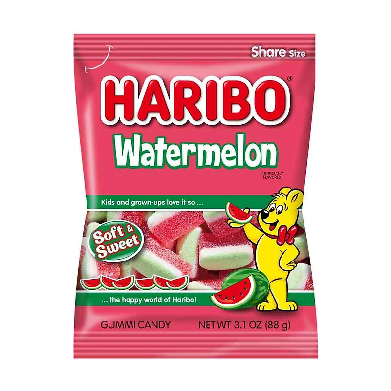 Haribo Watermelon Gummy Candy, 3.1 oz.