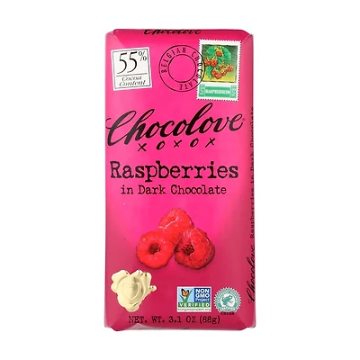 Chocolove Raspberries in Dark Chocolate Bar