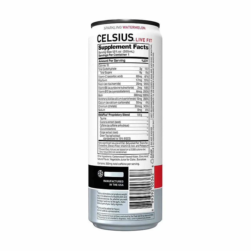 Celsius Sparkling Watermelon Energy Drink, 12 fl. oz.
