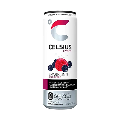 Celsius Sparkling Wild Berry Energy Drink, 12 fl oz
