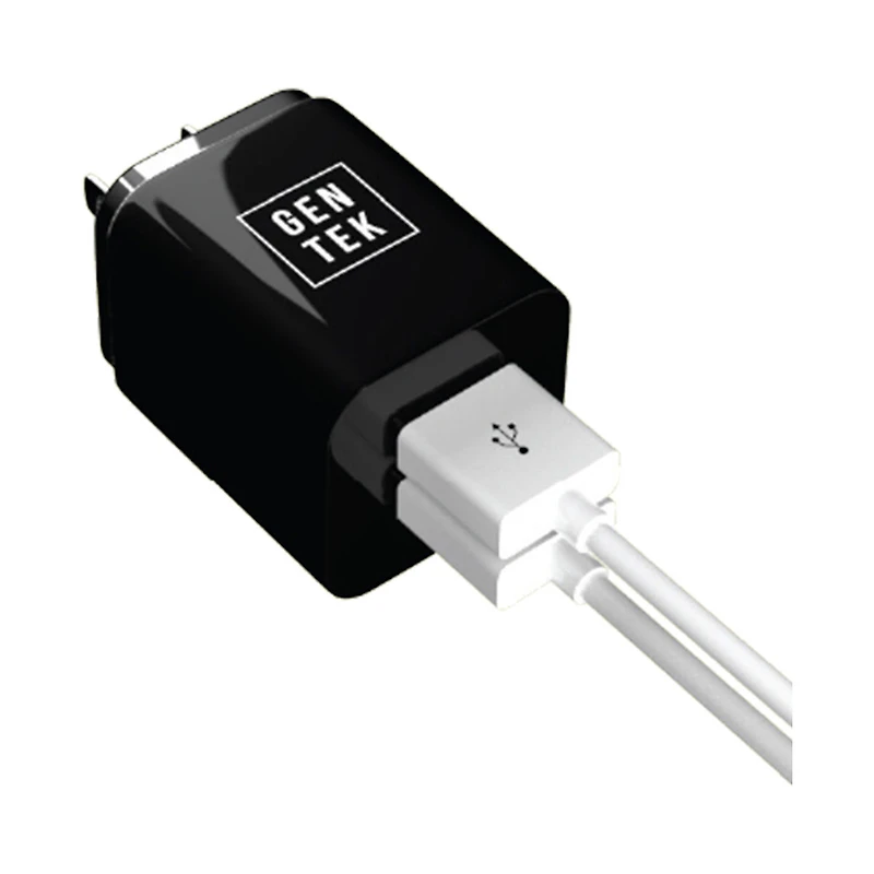 GENTEK Black Dual-Port USB Wall Charger