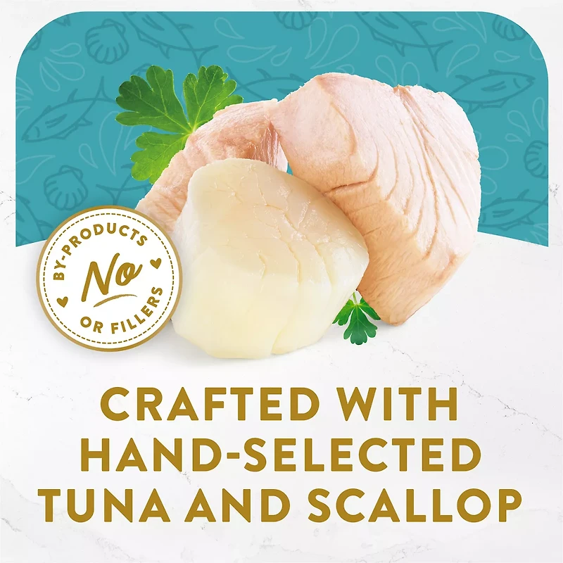 Purina Fancy Feast Appetizers Lickable Grain Free Wet Cat Food Topper Light Meat Tuna Appetizer with Scallop