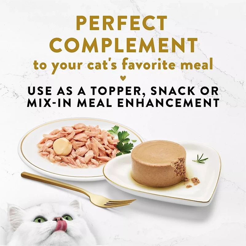 Purina Fancy Feast Appetizers Lickable Grain Free Wet Cat Food Topper Light Meat Tuna Appetizer with Scallop