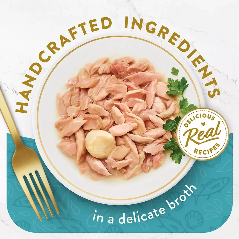 Purina Fancy Feast Appetizers Lickable Grain Free Wet Cat Food Topper Light Meat Tuna Appetizer with Scallop