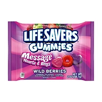 LIFE SAVERS Gummies Message Hearts & Rings Valentine's Candy, Wild Berry, 2 oz